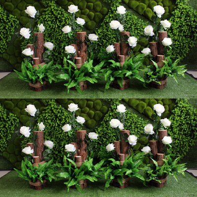 2019婚庆新款森系麻绳木桩路引道具草坪婚礼森系捆绑树桩路引装饰