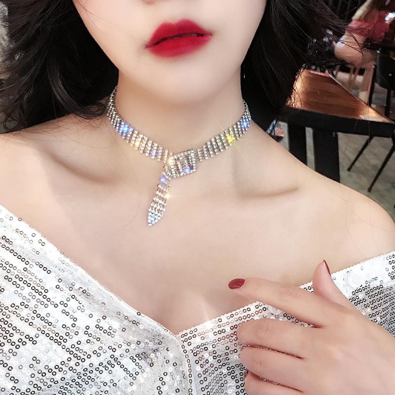 满钻颈链项链女潮网红ins嘻哈脖链小众锁骨链短款颈带项圈脖子饰|ruв категории Украшения,ювелирные изделия, ожерелье - от Buy2taobao.com для оказания профессиональной услуги покупки агента Taobao