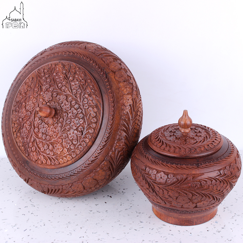 Pakistan woodiness Dried fruit cans With cover Carved To fake something antique Tea pot new year Dry Fruits Seeds box Nuts plate Jarin the Home accessories , Decorative items , Jewelry Box category - from Buy2taobao.com to provide professional Taobao agent buy service