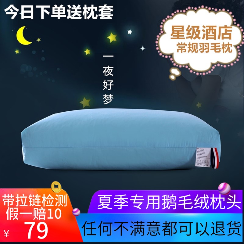 出口希爾頓羽絨枕100%白鵝絨枕芯毛片枕五星級酒店枕頭單人護頸枕在類目 牀上用品, 枕頭/枕芯/保健枕/頸椎枕中 - 來自Buy2taobao.com提供專業的淘寶代購服務