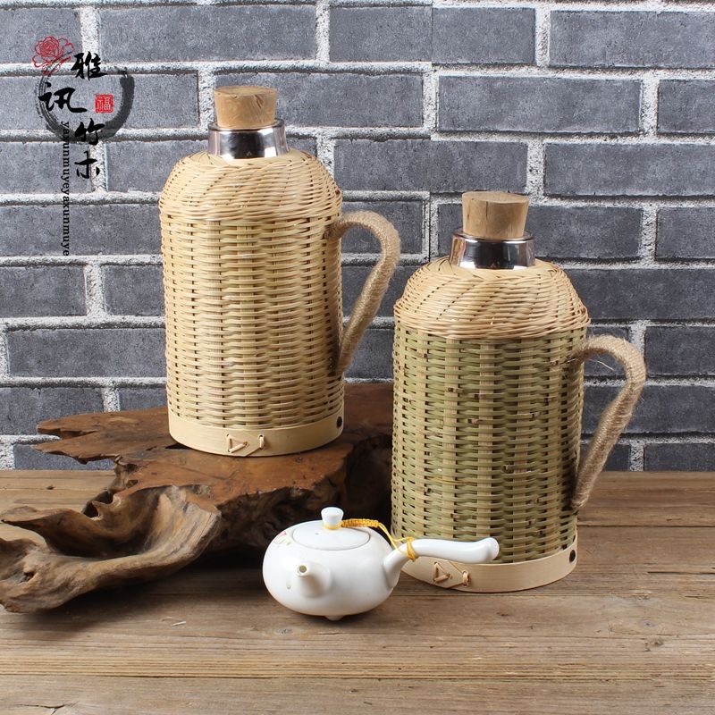 manual Retro Bamboo Kettle household Stainless steel Glass Internal bile Hot water Thermos Shell Thermos bottlein the Tableware , Cup/Cups/Kettle , Thermos category - from Buy2taobao.com to provide professional Taobao agent buy service