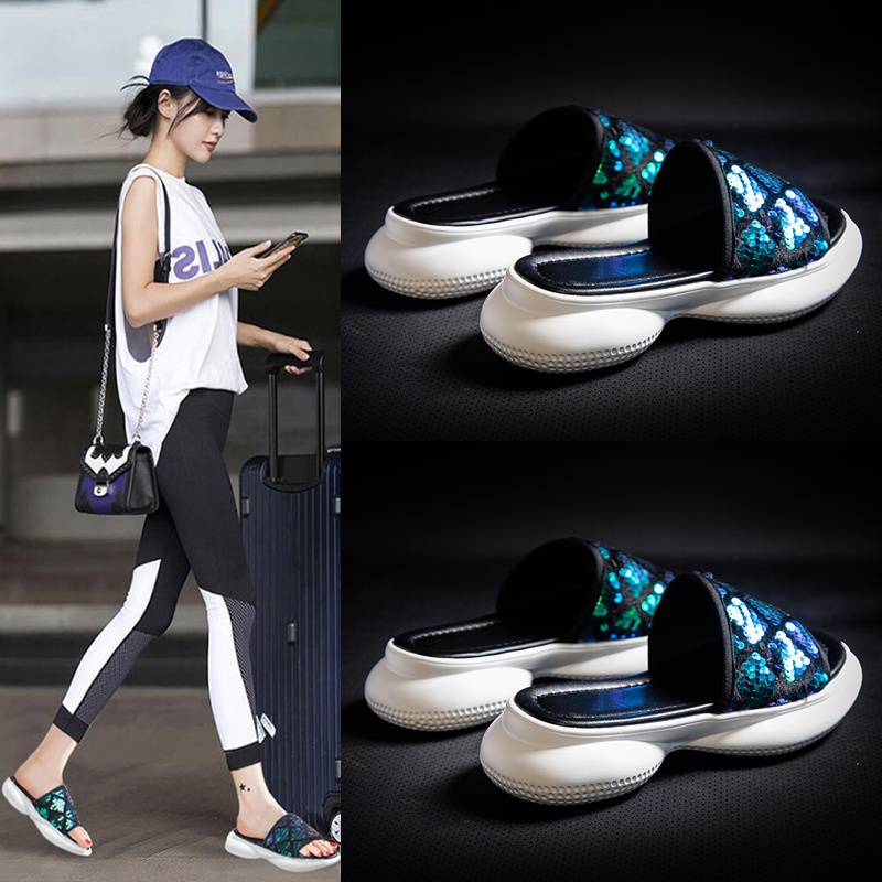 sandals 2019 new pattern fashion Versatile The thickness of the bottom Muffin lady ins Beach shoesin the Women's Shoes, Slippers category - from Buy2taobao.com to provide professional Taobao agent buy service