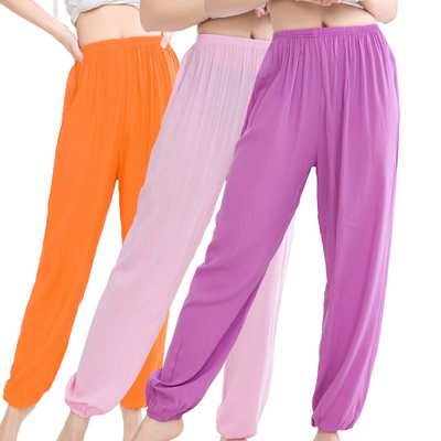 防蚊裤女夏纯棉成人棉绸灯笼裤长裤空调裤家居睡裤宽松薄款人造棉