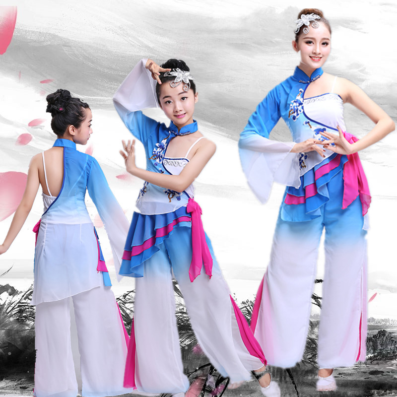 2017新款古典舞蹈服秧歌服儿童青花瓷演出服民族舞蹈服伞扇子舞在类目 女装/女士精品, 唐装/民族服装/舞台服装, 民族服装/舞台装中 - 来自Buy2taobao.com提供专业的淘宝代购服务