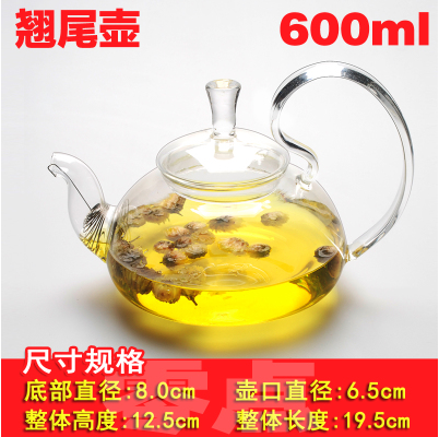 包郵無內膽花茶壺 鐵絲網漏高把壺翹尾壺 耐熱玻璃壺600ml800ml在類目 餐飲具, 茶具, 茶壺中 - 來自Buy2taobao.com提供專業的淘寶代購服務