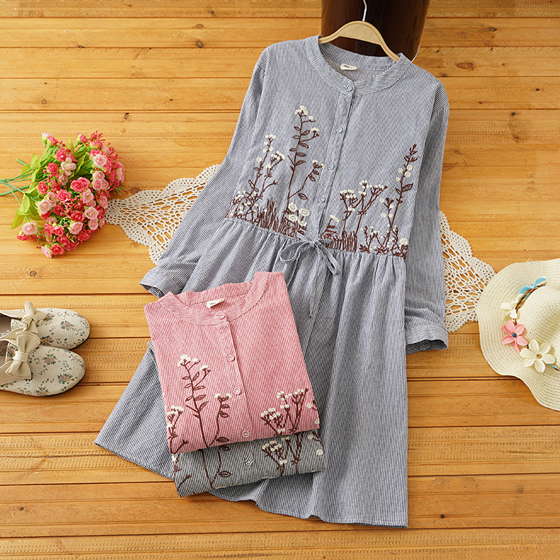 literature Squid Embroidery pregnant woman Dress Korean Edition Easy Adjustable belt Mid length version Women dress Autumn skirtin the Maternity/Maternal supplies/Nutrition , Maternity , Dress category - from Buy2taobao.com to provide professional Taobao agent buy service