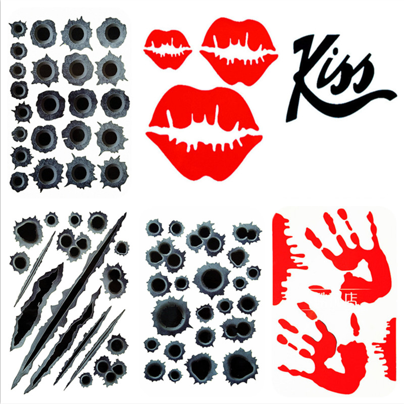 motorcycle Electric vehicle automobile Sticker waterproof Reflective Nick Stickers Bullet holes APPLIQUE sexy kiss Lipsin the Motorcycle/Equipment/Fitting , Motorcycle Maintenance decoration , Sticker/Foil category - from Buy2taobao.com to provide professional Taobao agent buy service