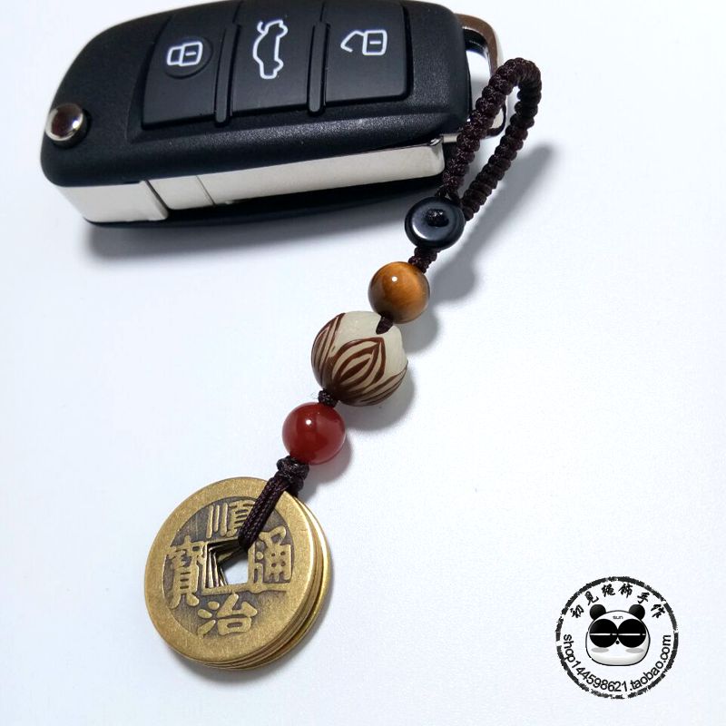 Five emperors' money automobile Key buckle Bodhi crystal Take it with you Mobile phone pendant Small bell Bag U disk Exorcise evil spirits copper Lanyardin the Accessories/Fashion Jewelry, Decoration category - from Buy2taobao.com to provide professional Taobao agent buy service
