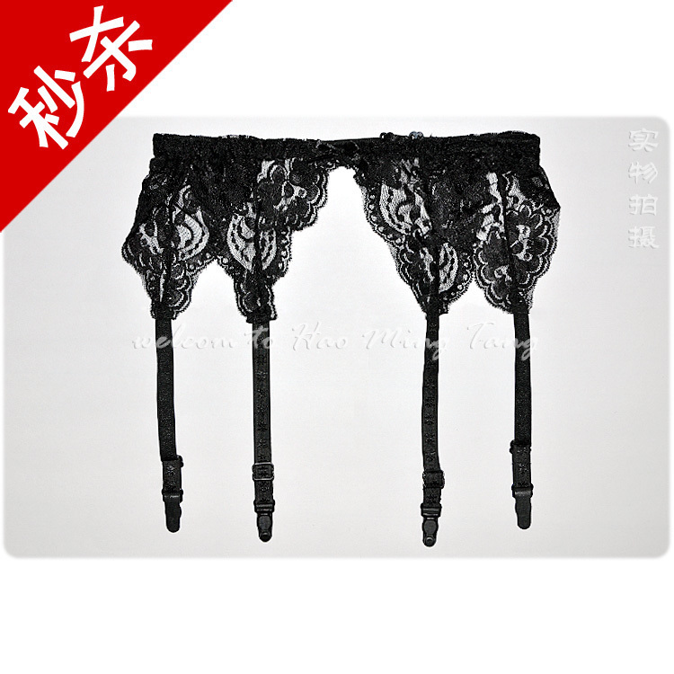 black gules Lace Embroidery Flower Hollow Fine mesh Boutique Garter Stockings partnerin the Lingerie/Men's underwear/Tracksuit , Garter category - from Buy2taobao.com to provide professional Taobao agent buy service