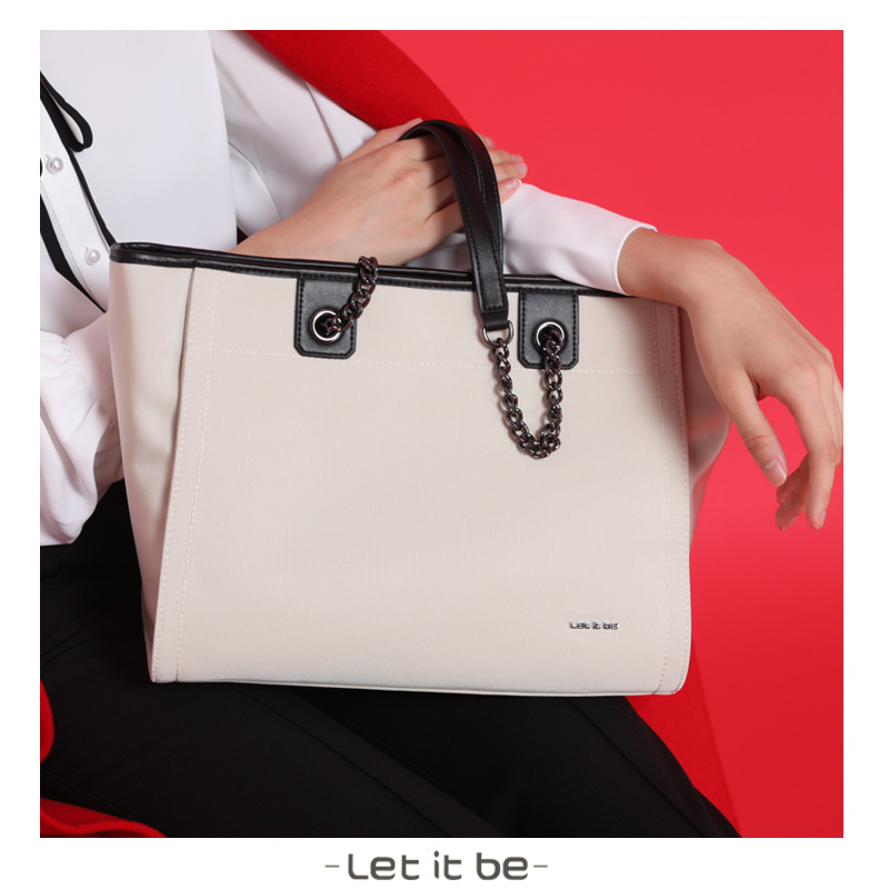let it be 通勤包女2019新款简约手提单肩包牛津布撞色链条托特包在类目 箱包皮具/热销女包/男包, 女士包袋中 - 来自Buy2taobao.com提供专业的淘宝代购服务