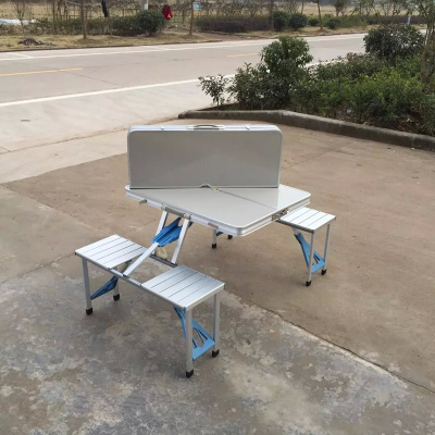 户外连体折叠桌 便携式组合桌椅野餐桌摆摊烧烤办公学习宣传铝桌|ruв категории открытый/альпинизм/в поход/Поездки товаров, открытый для мебели, открытый стол - от Buy2taobao.com для оказания профессиональной услуги покупки агента Taobao