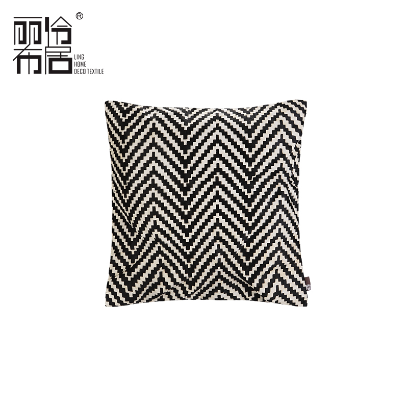 伶居丽布人字纹黑白马毛方枕样板间抱枕欧式软装装饰靠垫靠枕黑白|ruв категории домашний ткань, подушка/подушка - от Buy2taobao.com для оказания профессиональной услуги покупки агента Taobao