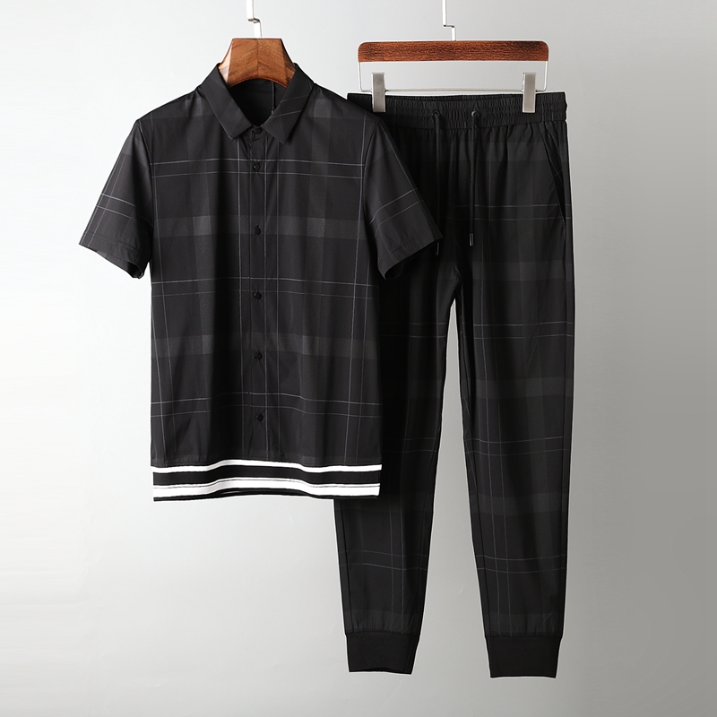 Scarcity Rare shirt Two suit Plaid design Thread Hit color Hem High power suitin the Men's clothing, Set , Leisure sports suit category - from Buy2taobao.com to provide professional Taobao agent buy service