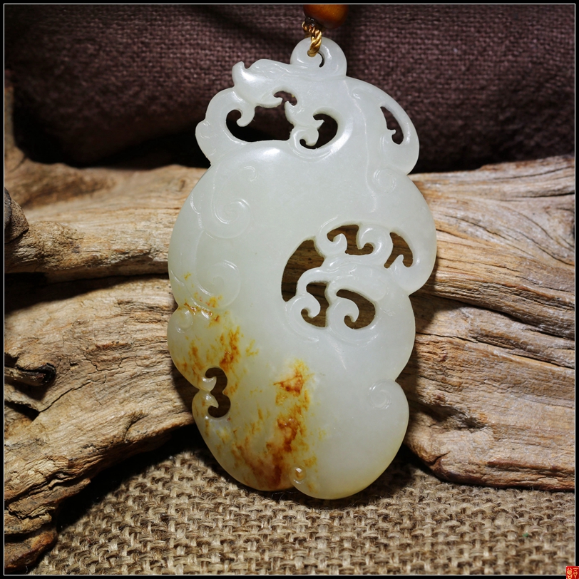 Supai Jade carving natural Xinjiang Nephrite Seed material Mythical Animals To fake something antique Hollow Dragon Pei Suet White jade Pendantin the Jewelry/Diamond/Jade/Gold , And nephrite , Choker category - from Buy2taobao.com to provide professional Taobao agent buy service