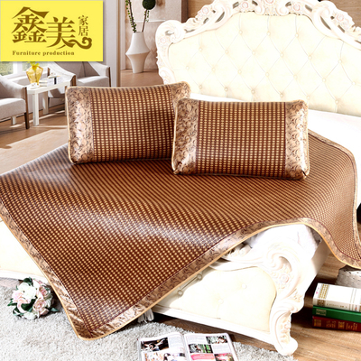 凉席1.8m床单人学生宿舍夏季折叠三件套1.5米1.2藤软席子冰丝草席