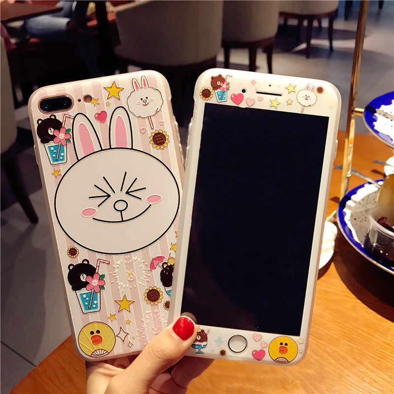 可爱卡通iphone7plus钢化彩膜苹果8p浮雕手机壳6s玻璃防爆保护膜在类目 3C数码配件, 手机配件, 手机贴膜中 - 来自Buy2taobao.com提供专业的淘宝代购服务