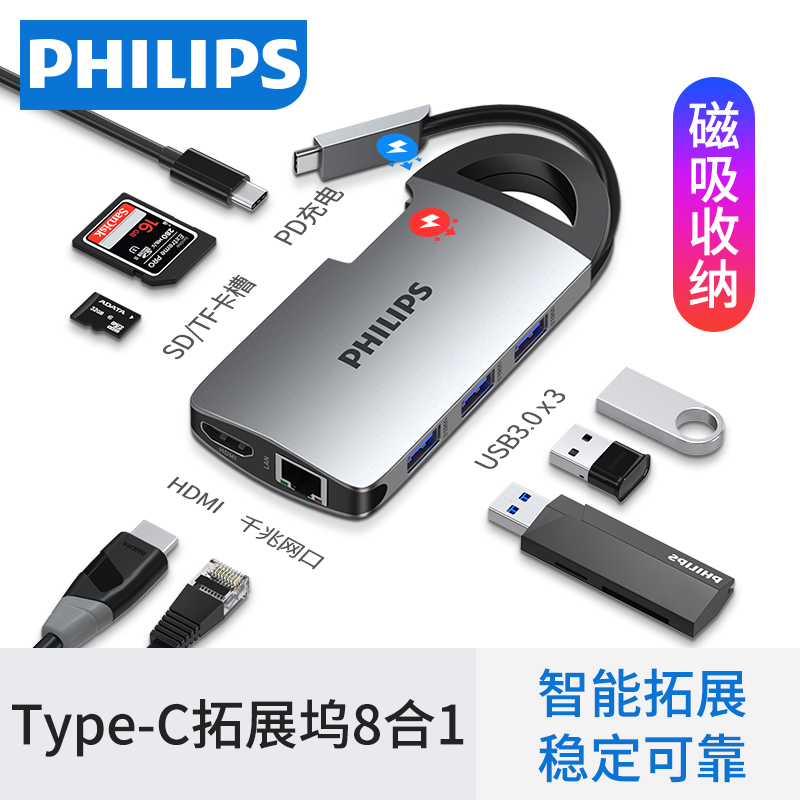 Philips typec Docking usb Expand apply Huawei Apple Computer converter macbookpro partsin the 3C Digital Accessories, USB Computer Peripherals , USB HUB/Converter category - from Buy2taobao.com to provide professional Taobao agent buy service