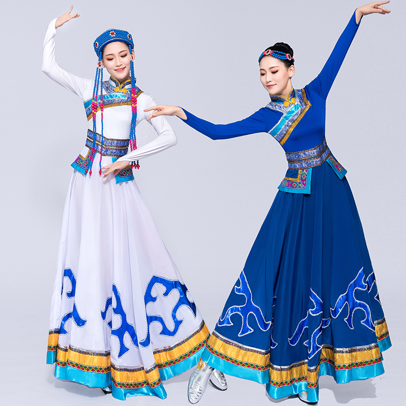 新款蒙古演出服女藏族鴻雁舞蹈服裝蒙古袍成人少數民族表演服天邊在類目 女裝/女士精品, 唐裝/民族服裝/舞臺服裝, 民族服裝/舞臺裝中 - 來自Buy2taobao.com提供專業的淘寶代購服務