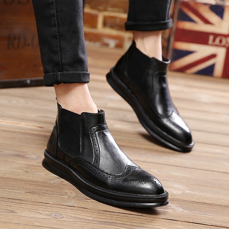 man Riding boots summer Gaobang Men's Shoes Korean Edition Trend Carved Bootie Tide boots The increase in Tip Bootsin the Men's Shoes, Boots category - from Buy2taobao.com to provide professional Taobao agent buy service