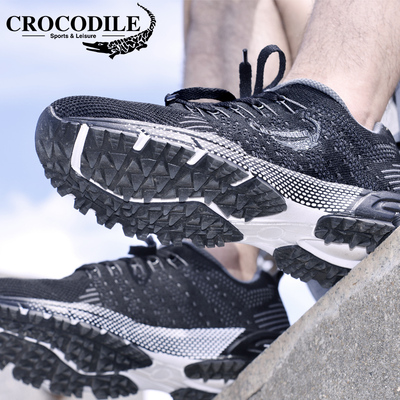 鳄鱼恤跑步 男女春夏休闲网面系带跑鞋减震耐磨轻便透气运动鞋子