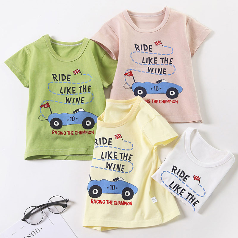 Boy Short sleeved T-shirt pure cotton baby Summer wear boy baby Cartoon automobile summer children Thin section new pattern Children's clothingin the Children/Baby/Family fitted , T-shirt category - from Buy2taobao.com to provide professional Taobao agent buy service
