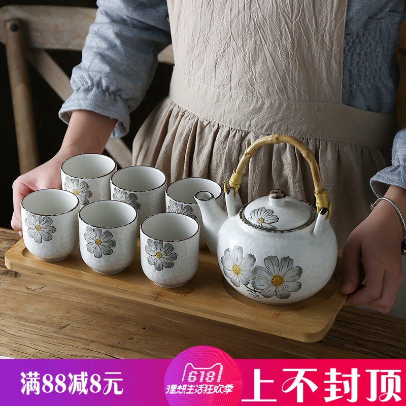 日式陶瓷大容量手绘提梁壶茶具套装家用功夫茶下午茶茶壶茶杯托盘在类目 餐饮具, 茶具, 功夫茶具中 - 来自Buy2taobao.com提供专业的淘宝代购服务