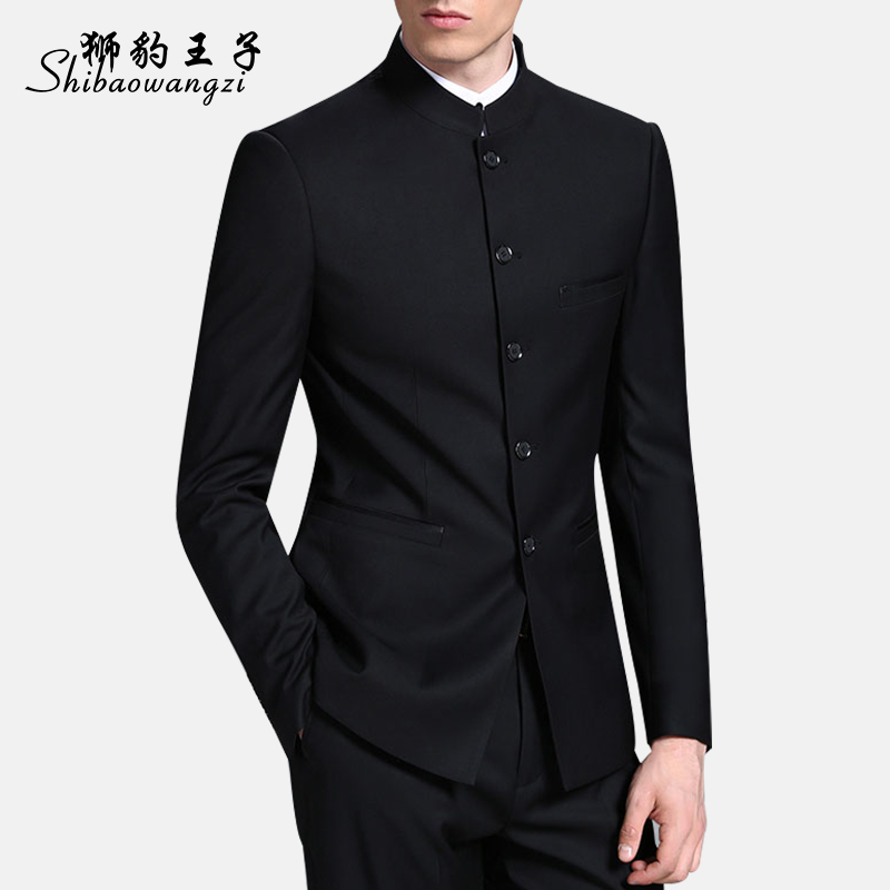 Chinese tunic suit Stand collar suit Young men Korean Edition Self cultivation Groom Chinese style suit full dress Solid Banquet services Tang costumein the Men's clothing, National costume category - from Buy2taobao.com to provide professional Taobao agent buy service
