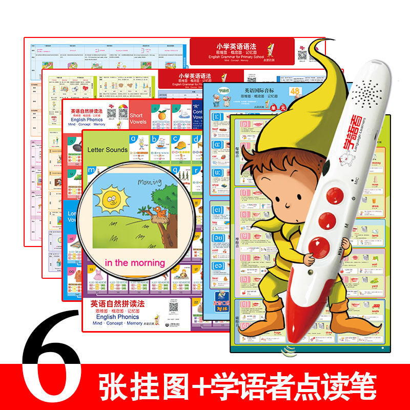學語者8G內存點讀筆+挂圖3套裝6張【小學英語語法挂圖+英語國際音標挂+英語自然拼讀法挂圖】雙層覆膜+可點讀+音頻 正反面英語語法在類目 書籍/雜誌/報紙, 報紙, 懷孕/育兒報紙中 - 來自Buy2taobao.com提供專業的淘寶代購服務