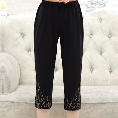 Middle and old age Panties mom Elastic Large Women's wear Aged spring and autumn Middle-waisted 7 pants middle age Slacksin the Women's clothing/Boutique , Middle-aged women category - from Buy2taobao.com to provide professional Taobao agent buy service