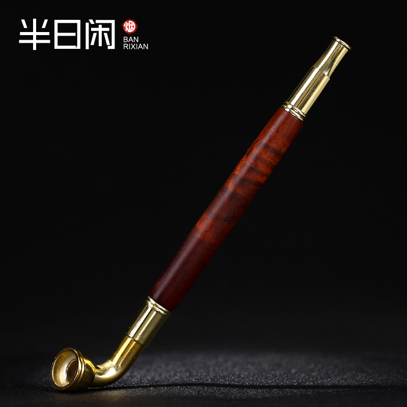 手工血檀实木杆旱烟袋老式叶子老人烟斗男士纯铜烟锅嘴送爸爸礼物|ruв категории ZIPPO/швейцарский армейский нож/очки, курить, трубы - от Buy2taobao.com для оказания профессиональной услуги покупки агента Taobao