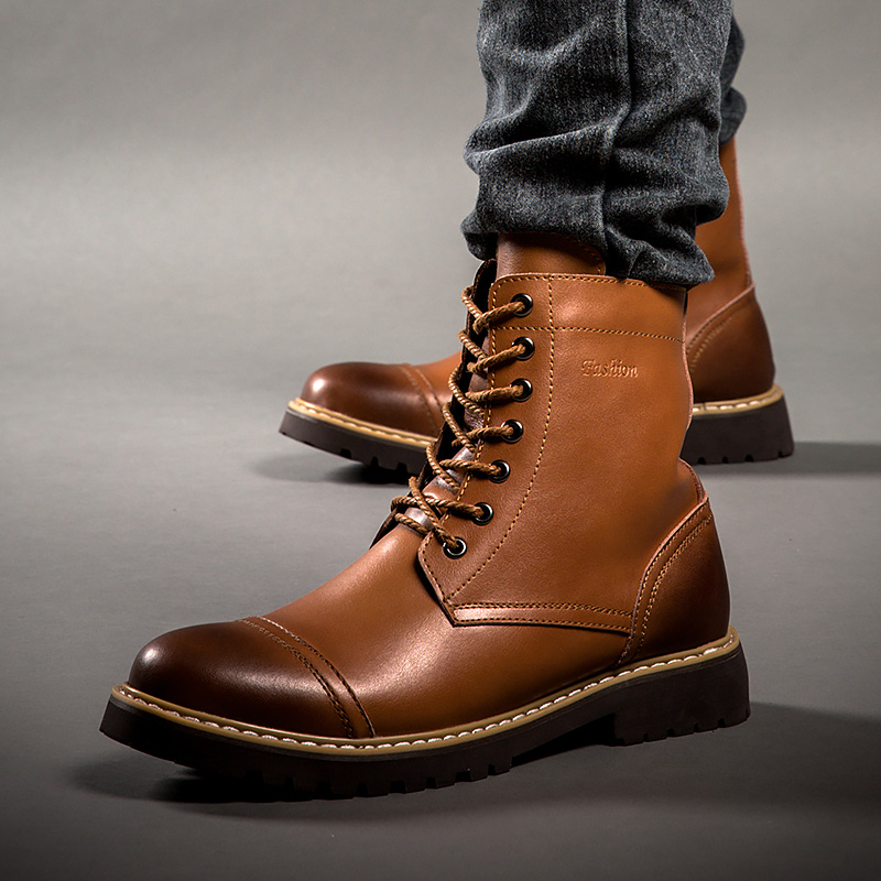 Autumn and winter new pattern junior middle school high school student Plush keep warm High shoes Men's Shoes England fashion Trend leisure time Riding bootsin the Men's Shoes, Boots category - from Buy2taobao.com to provide professional Taobao agent buy service