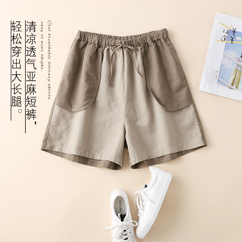 A75-K1096(裤)夏亚麻直筒阔腿裤四分裤热裤棉麻休闲女裤运动裤子在类目 女装/女士精品, 唐装/民族服装/舞台服装, 唐装/中式服装, 裤子中 - 来自Buy2taobao.com提供专业的淘宝代购服务