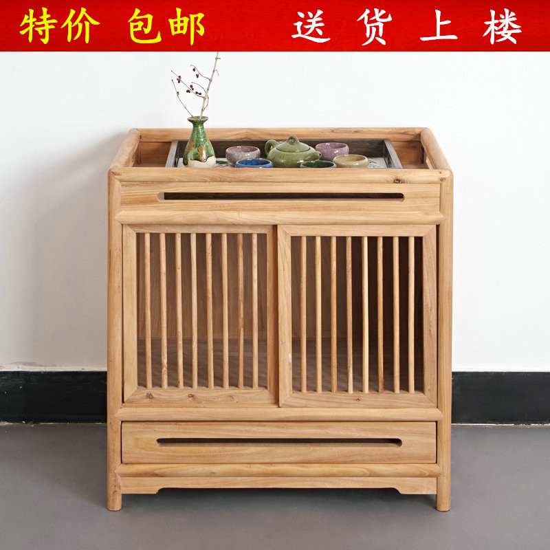 免漆老榆木新中式古典禅意茶水柜 现代简约实木餐边柜酒水柜小柜|ruв категории жилой мебели, кабинет, Другие кабинета - от Buy2taobao.com для оказания профессиональной услуги покупки агента Taobao