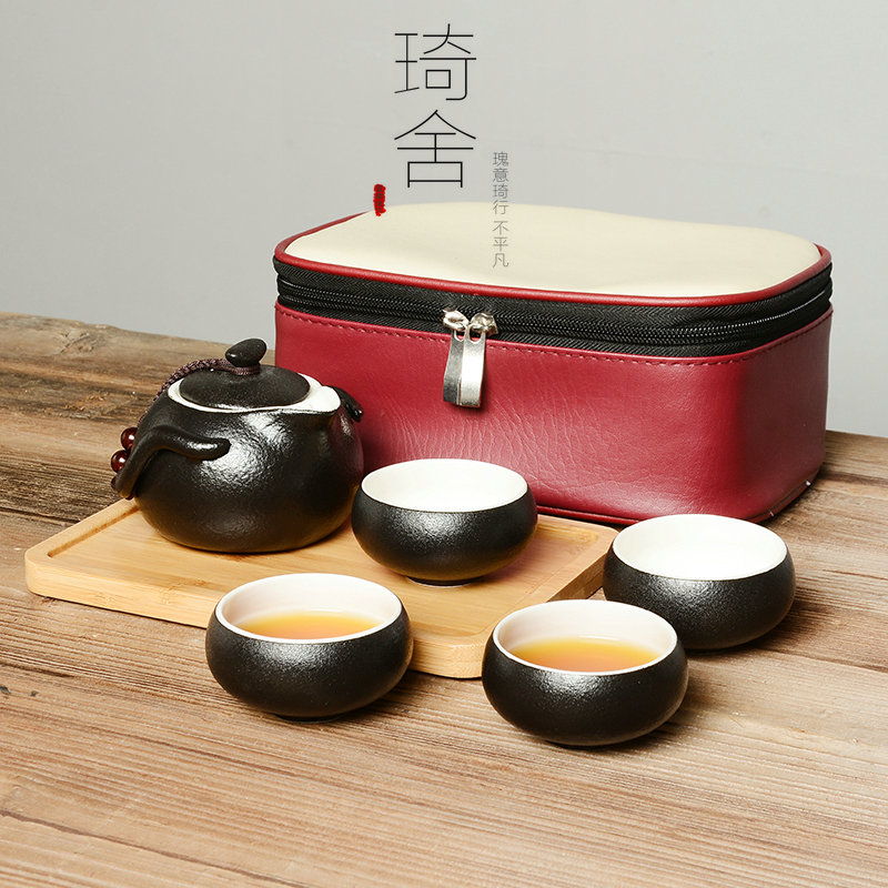 琦舍陶瓷功夫旅行茶具户外随身便携式茶壶办公快客杯一壶一杯特价在类目 餐饮具, 茶具, 功夫茶具中 - 来自Buy2taobao.com提供专业的淘宝代购服务