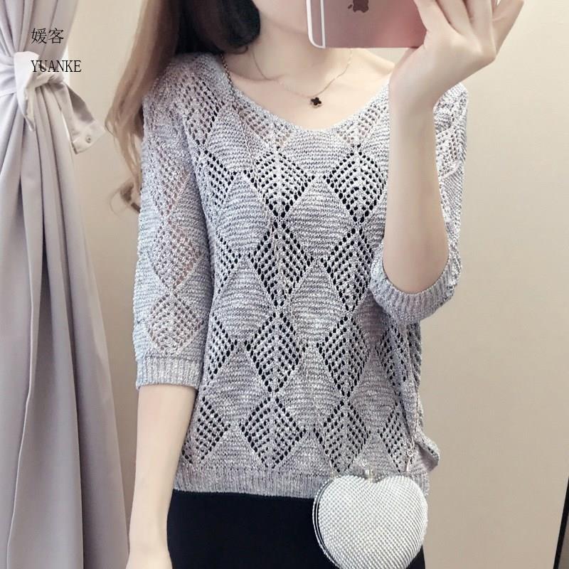 Summer woman 2018 new pattern Easy Hollow Thin section Socket sweater Sweater Base coat Sunscreen Smockin the Women's clothing/Boutique , Sweaters category - from Buy2taobao.com to provide professional Taobao agent buy service