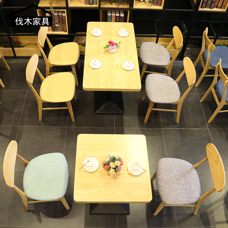 原木色咖啡厅桌椅实木休闲薯片餐椅甜品店奶茶店饮品店快餐店桌椅|ruв категории коммерческий/офисная мебель, ресторан/выпечка мебель, обеденный стол и стул - от Buy2taobao.com для оказания профессиональной услуги покупки агента Taobao