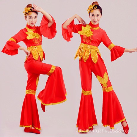 2016 new pattern fashion Younger service Fan dance costume Middle and old age square Dancing clothes Folk Dance Costumein the Sports/Yoga/Fitness/Fans supplies , Dance/Aerobics/Gymnastics , Yangge , Younger service category - from Buy2taobao.com to provide professional Taobao agent buy service