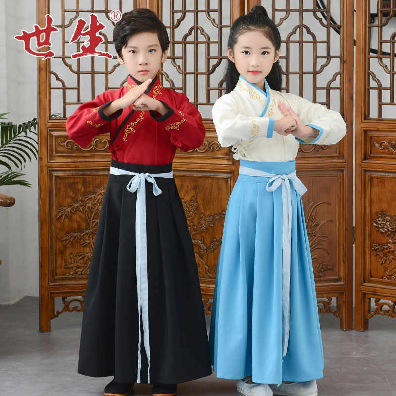 儿童汉服襦裙中国风男女童小孩世生春秋儿童古装汉服国学服演出服|ruв категории Детская одежда, детей ципао/костюм/национальная одежда, костюм - от Buy2taobao.com для оказания профессиональной услуги покупки агента Taobao