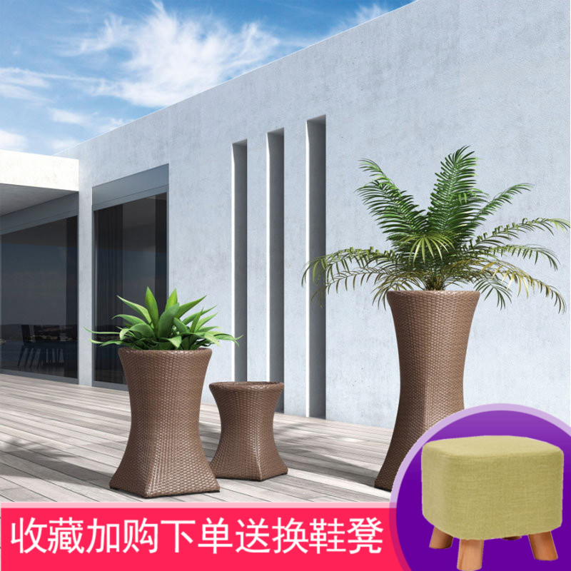 藤编户外花箱阳台藤花架子圆形 室外景观花盆架植物架庭院盆景架在类目 住宅家具, 架类, 花架/花几中 - 来自Buy2taobao.com提供专业的淘宝代购服务