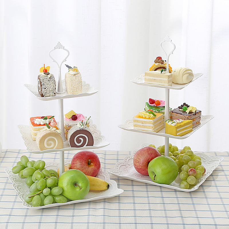 Plastic Fruit plate household a living room three layers Cake Stand European style Dried fruit tray Afternoon Tea A snack Dessert double-deckin the Tableware , Tableware , Fruit bowl/Fruit plate/Hamper category - from Buy2taobao.com to provide professional Taobao agent buy service