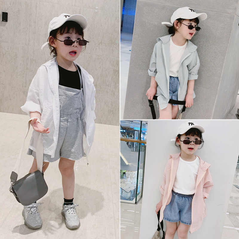 夏季女童防晒衣小童2019新款洋气中长款纯棉宝宝薄款透气儿童外套在类目 童装/婴儿装/亲子装, 外套/夹克/大衣, 普通外套中 - 来自Buy2taobao.com提供专业的淘宝代购服务