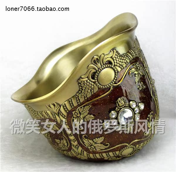 Russia 1 Tin metal Oblique Peel garbage storage box Bronze Scarlet Large rectangle sphericalin the Tableware , Tableware , Fruit bowl/Fruit plate/Hamper category - from Buy2taobao.com to provide professional Taobao agent buy service