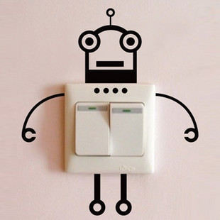 Aika Wall stickers Korean Warm Wall stickers decorate personality Trendsetter Switch Sticker robotin the Home accessories , Stickers , Switch Sticker category - from Buy2taobao.com to provide professional Taobao agent buy service