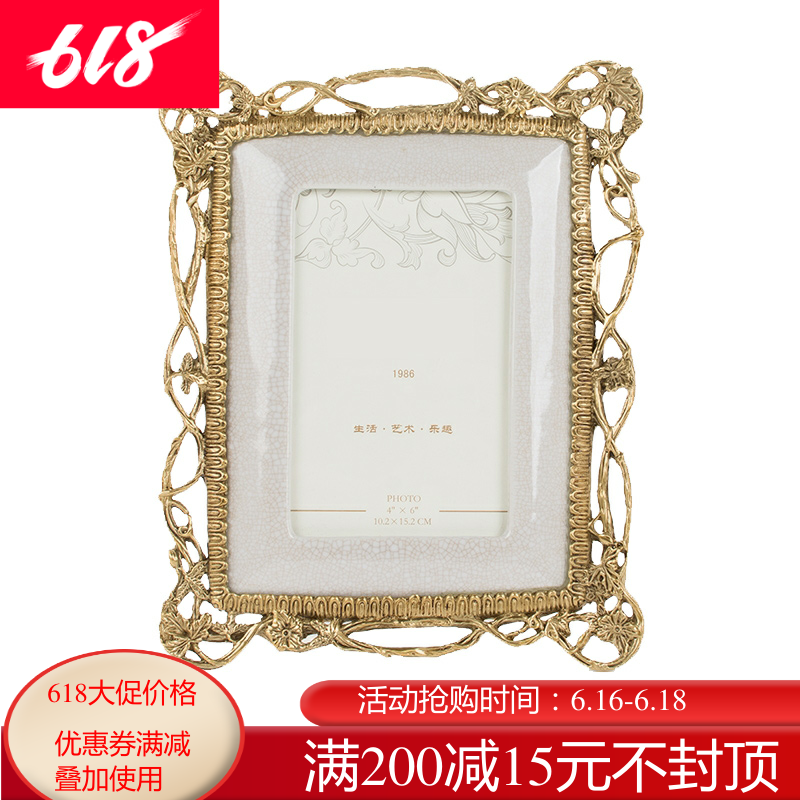 欧式家居饰品摆件样板房软装饰品铜配瓷别墅客厅书房装饰纯铜相框|ruв категории Домашний быт, рамка/рамка - от Buy2taobao.com для оказания профессиональной услуги покупки агента Taobao