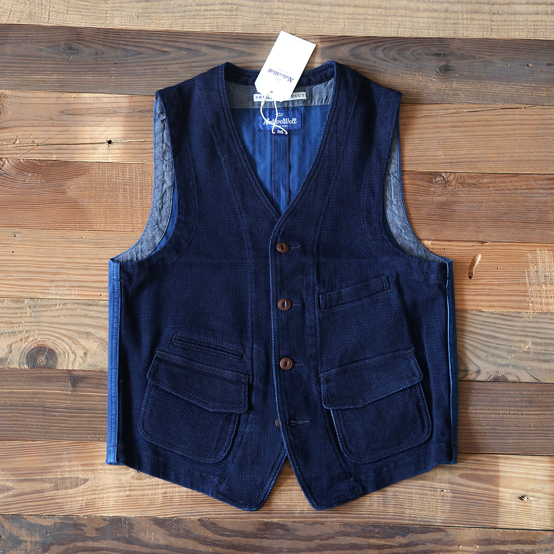 NATIVEWELL 2018ss 蓝染编制工装马甲 复古美式NV-03|msdalam kategori Pakaian Lelaki, Vest/Vest - dari Buy2taobao.com untuk memberikan perkhidmatan ejen Taobao profesional membeli