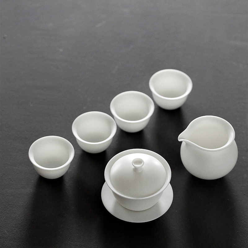 一笑间|盖碗茶具套装 简约白瓷办公室家用礼品功夫小套德化陶瓷在类目 餐饮具, 茶具, 功夫茶具中 - 来自Buy2taobao.com提供专业的淘宝代购服务