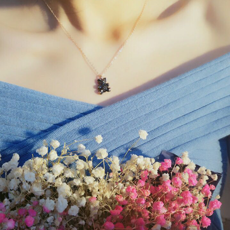 Sweet Little Bear Sterling Silver Necklace the republic of korea fashion Pendant A small minority clavicle Sense of design Jewelry giftin the Accessories/Fashion Jewelry, Necklace category - from Buy2taobao.com to provide professional Taobao agent buy service