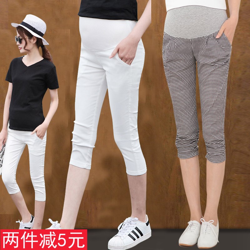 Pregnant women shorts Summer seven pants Leggings summer summer lattice pregnant woman 7 points Thin section Pants pantsin the Maternity/Maternal supplies/Nutrition , Maternity Pants/Prop belly pants, Pregnant women pencil pants category - from Buy2taobao.com to provide professional Taobao agent buy service
