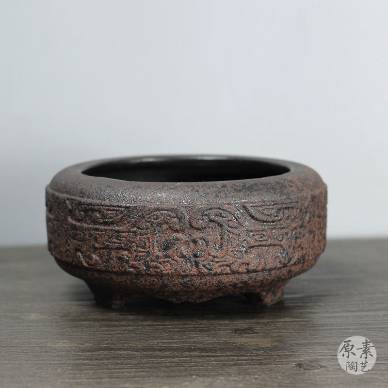 精品紫砂菖蒲盆桌面 多肉植物粗陶花盆带脚三足 高端陶瓷盆包邮|msdalam kategori penghantaran bunga/bunga simulasi/tumbuhan berkebun, pasu/bunga/flowerpot/Bunga (baru), flowerpot - dari Buy2taobao.com untuk memberikan perkhidmatan ejen Taobao profesional membeli