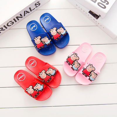 小猪佩奇儿童拖鞋男夏童女童凉拖防滑厚底居家透气室内外一字拖鞋